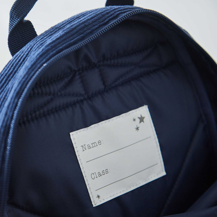 Personalised Rocket Mini Navy Cord Backpack