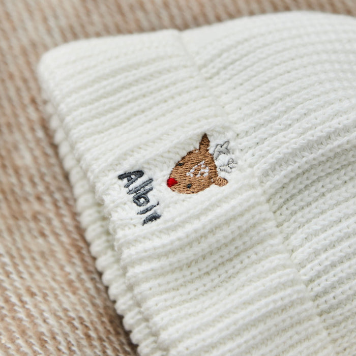 Personalised Rudolph Reindeer Ecru Beanie