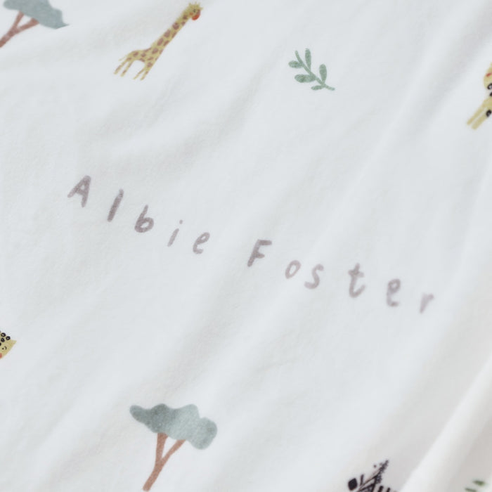 Personalised Safari Animal Print Fleece Blanket