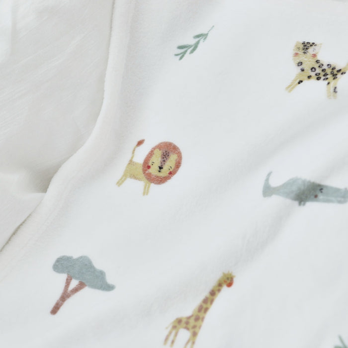 Personalised Safari Animal Print Fleece Blanket