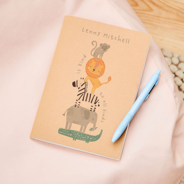 Personalised Safari Childrens Notebook