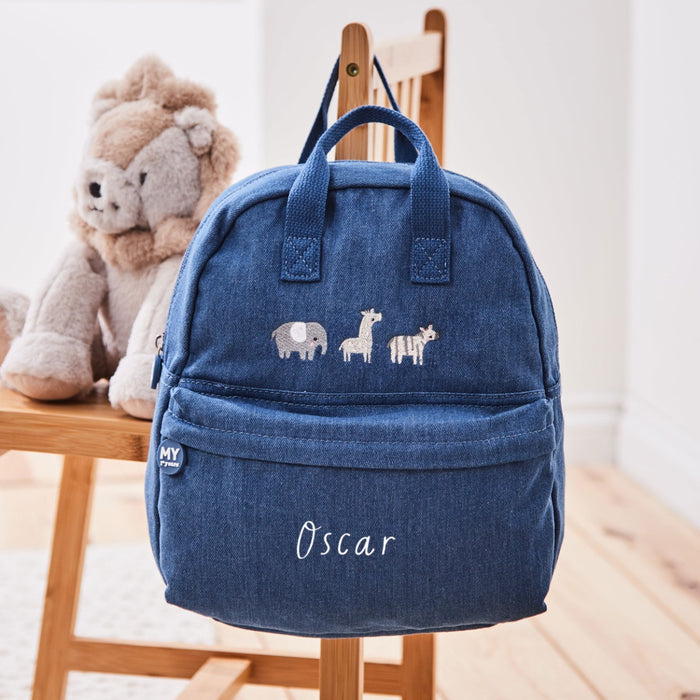 Personalised Safari Denim Backpack