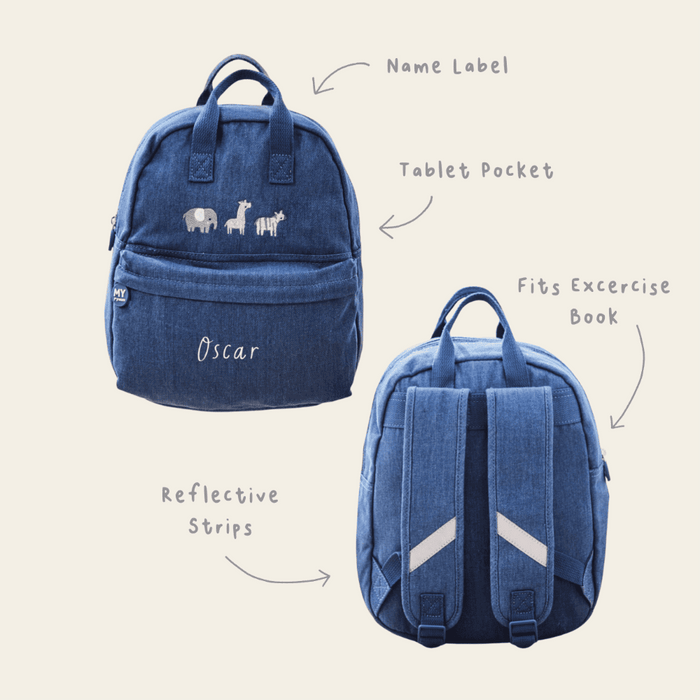 Personalised Safari Denim Backpack