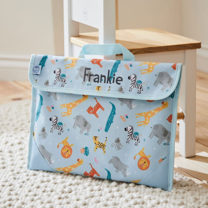 Personalised Safari Print Book Bag