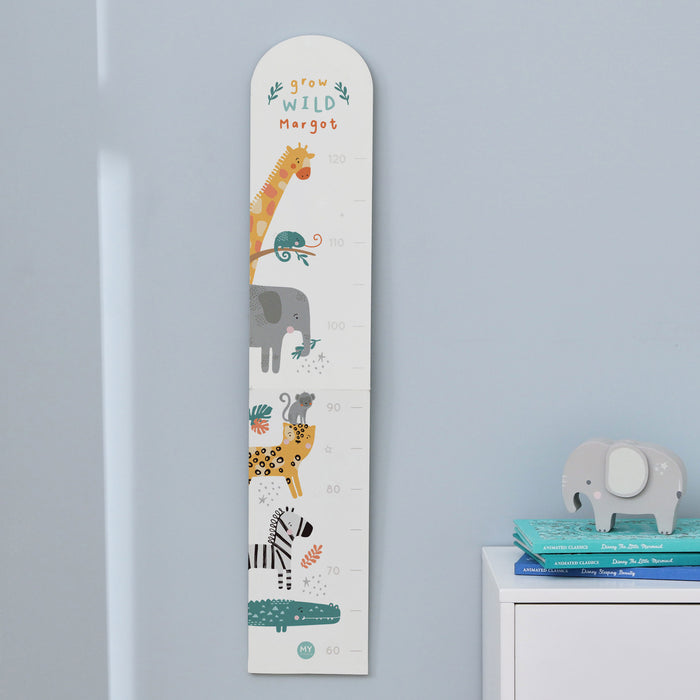 Personalised Safari Wooden Height Chart FSC®