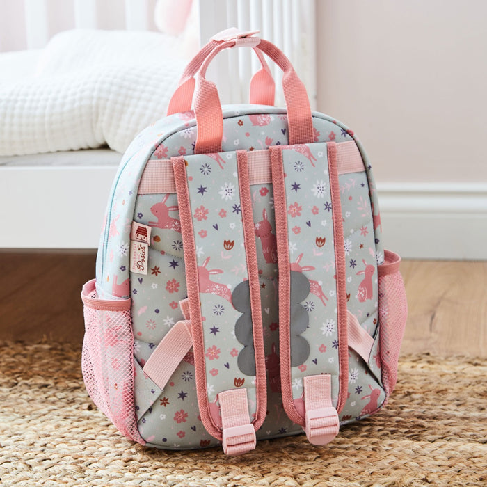 Personalised Sage Bunny Print Medium Grab Handle Backpack