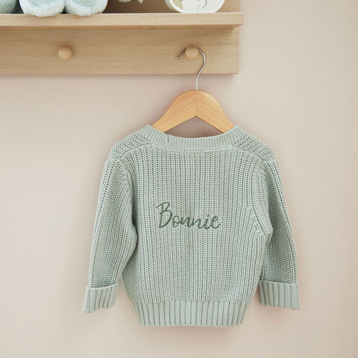 Personalised Sage Cardigan