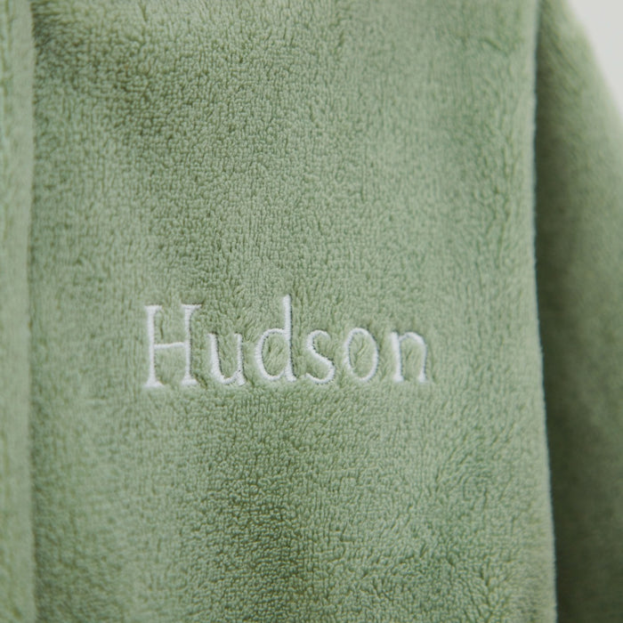 Personalised Sage Green Fleece Robe
