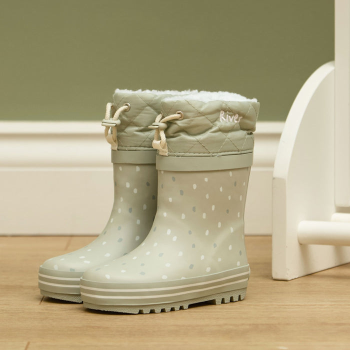 Personalised Sage Spot Welly Boots