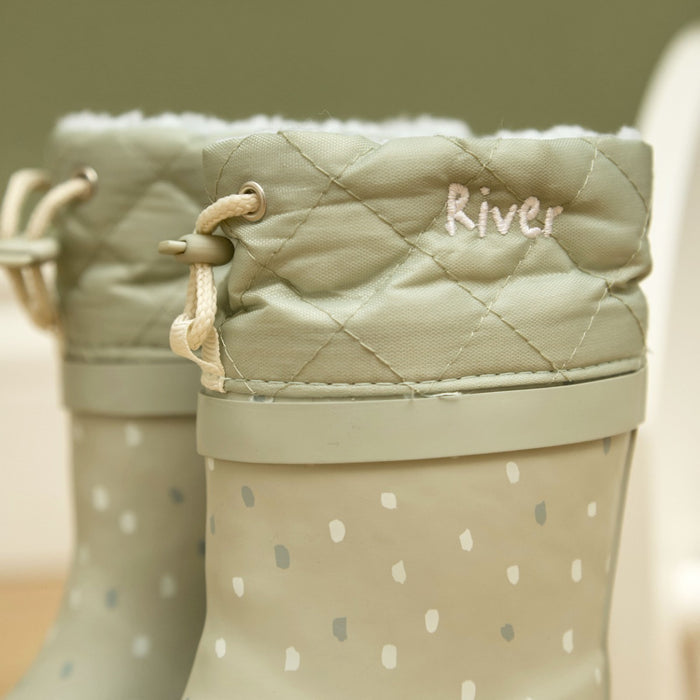 Personalised Sage Spot Welly Boots
