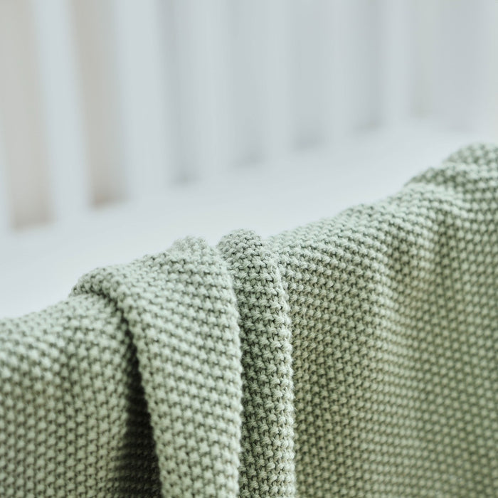 Personalised Sage Textured Knit Baby Shawl