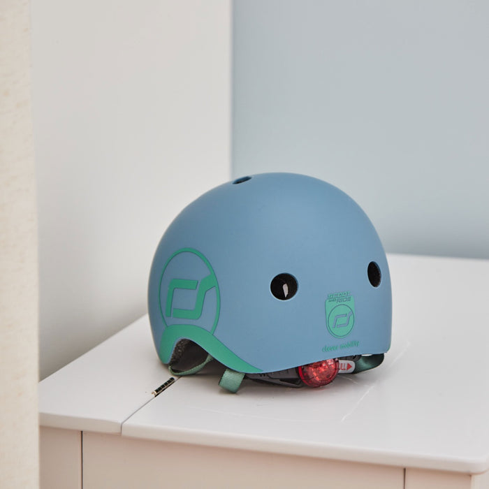 Personalised Scoot and Ride Steel Blue Helmet XXS-S