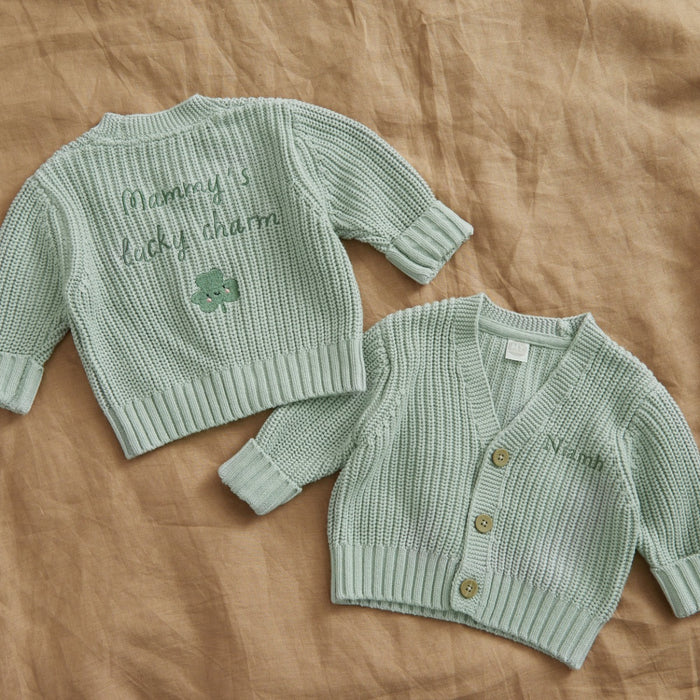 Personalised Shamrock Sage Cardigan