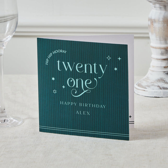 Personalised Sparkle 21st Birthday Card