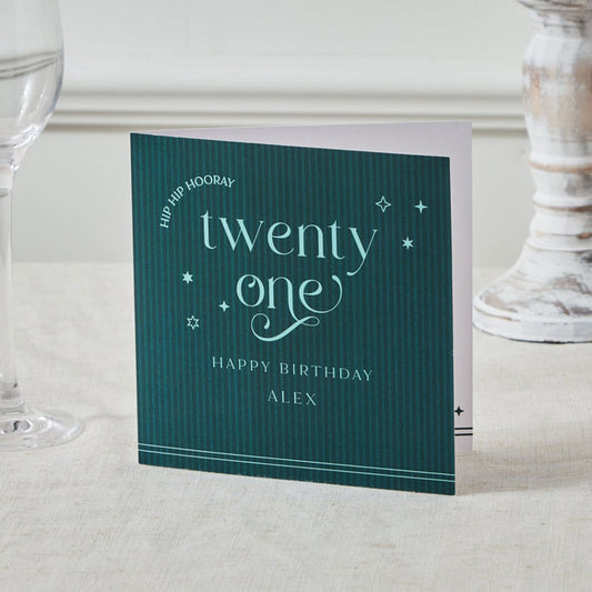 Personalised Sparkle 21st Birthday Card