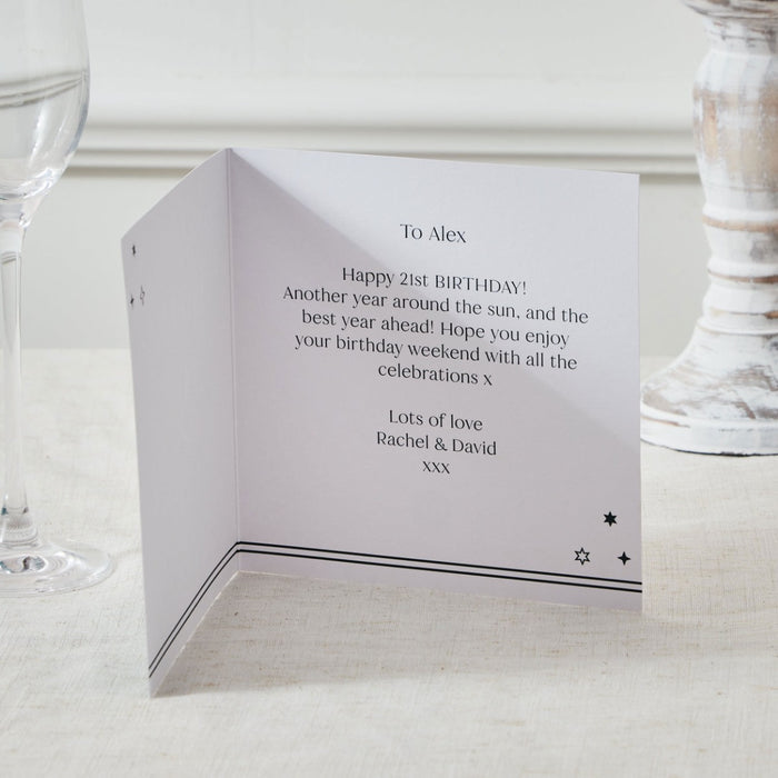 Personalised Sparkle 21st Birthday Card