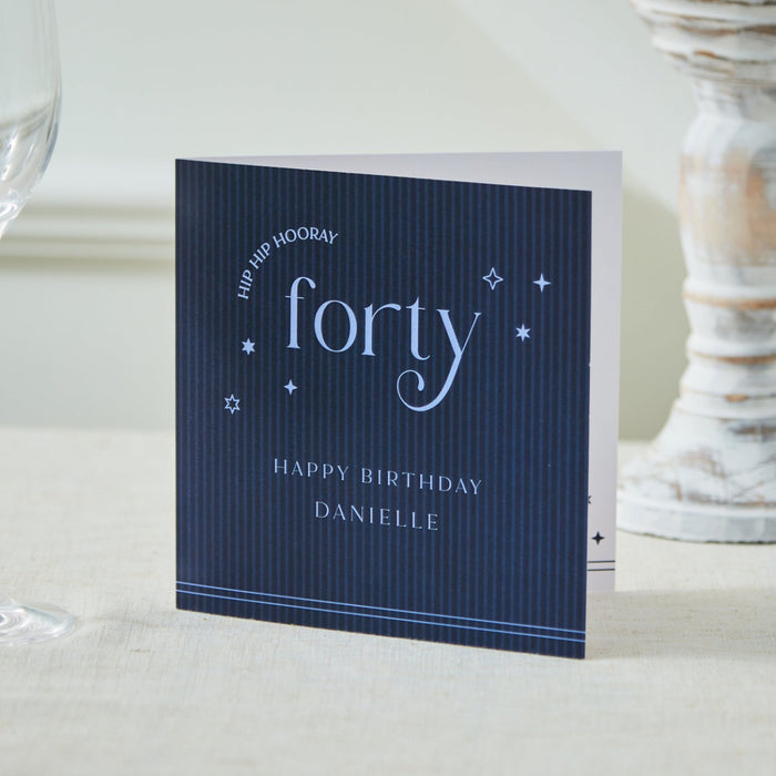 Personalised Sparkle 40th Birthday Card