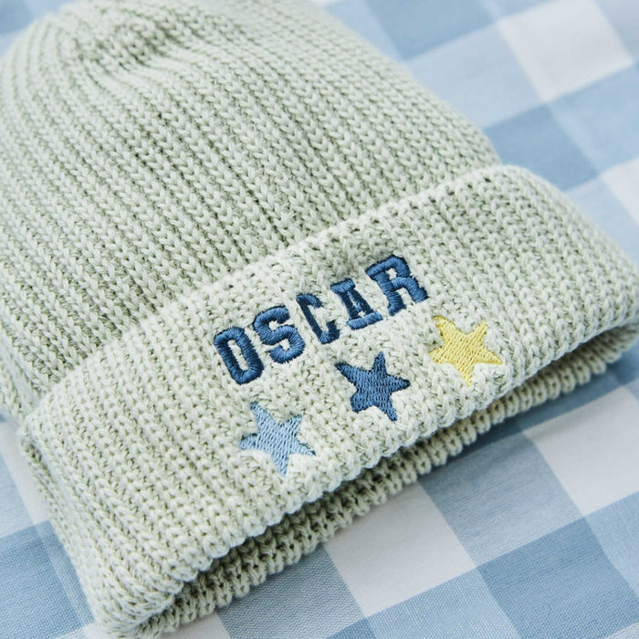 Personalised Star-Design Sage Beanie