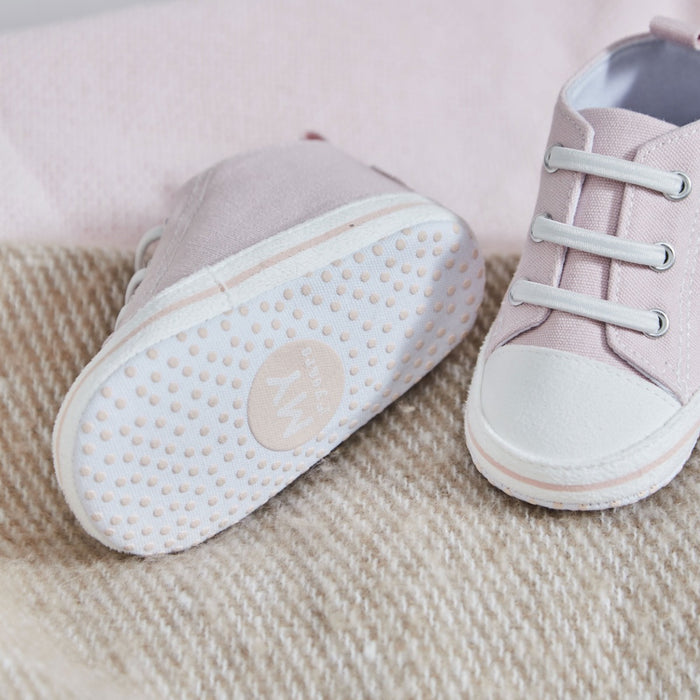 Personalised Star Pink Glitter Baby High Top Trainers