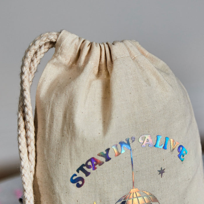 Personalised Stayin' Alive Hen Party drawstring Gift Bag