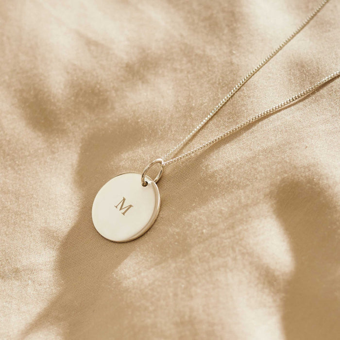 Personalised Sterling Silver Disc Necklace