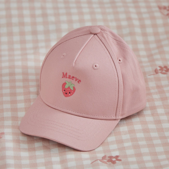 Personalised Strawberry Asset Pink Baseball Cap
