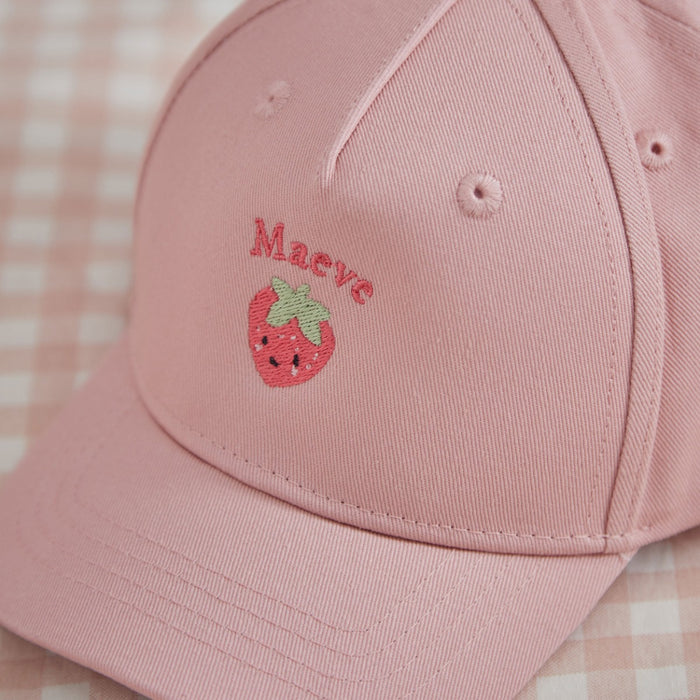 Personalised Strawberry Asset Pink Baseball Cap