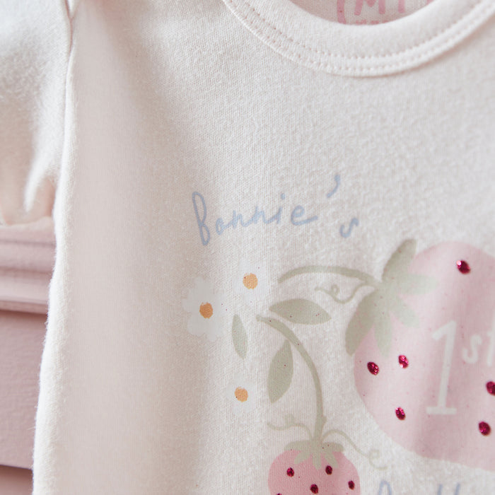 Personalised Strawberry Pink Birthday Bodysuit