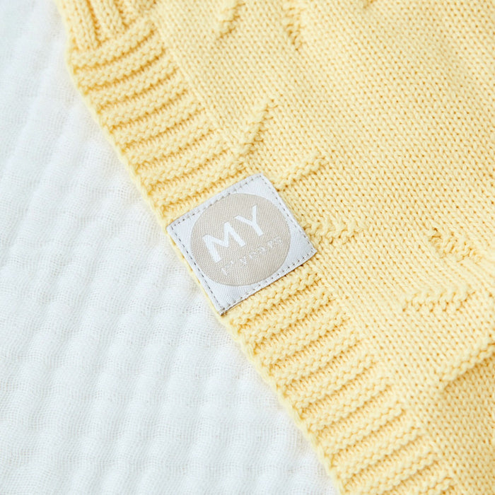 Personalised Sun Sunshine Yellow Jacquard Baby Blanket
