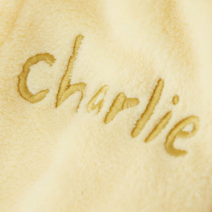 Personalised Sunshine Yellow Fleece Robe With Ears