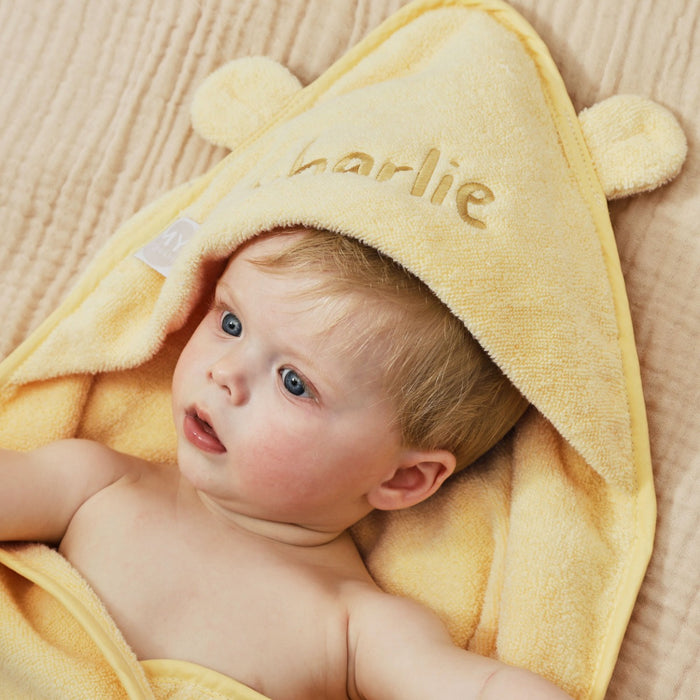 Personalised Sunshine Yellow Hooded Towel
