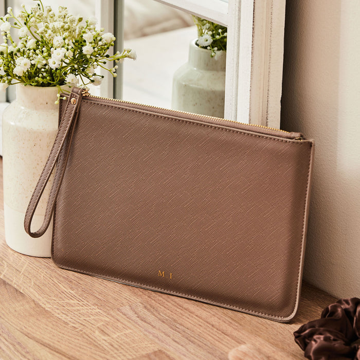 Personalised Taupe Everyday Pouch