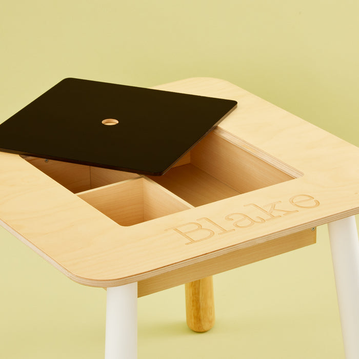 Personalised Children's Chalk Board Table Detail