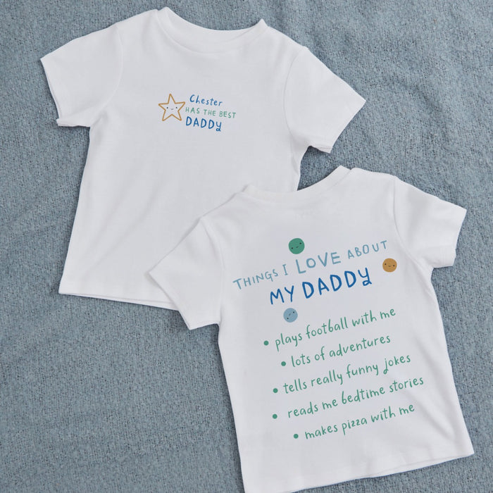 Personalised Things I Love About My Dad T-Shirt in Blue