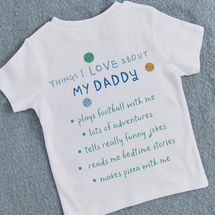 Personalised Things I Love About My Dad T-Shirt in Blue