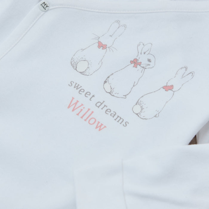 Personalised Three Flopsy™ Bunny Wrap Sleepsuit & Hat Set