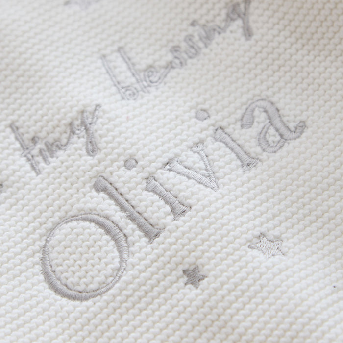 Personalised Tiny Blessing White Lightweight Cardigan