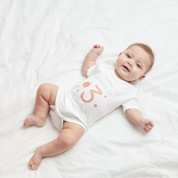 Personalised ‘Today is 3 Months’ White Milestone Bodysuit