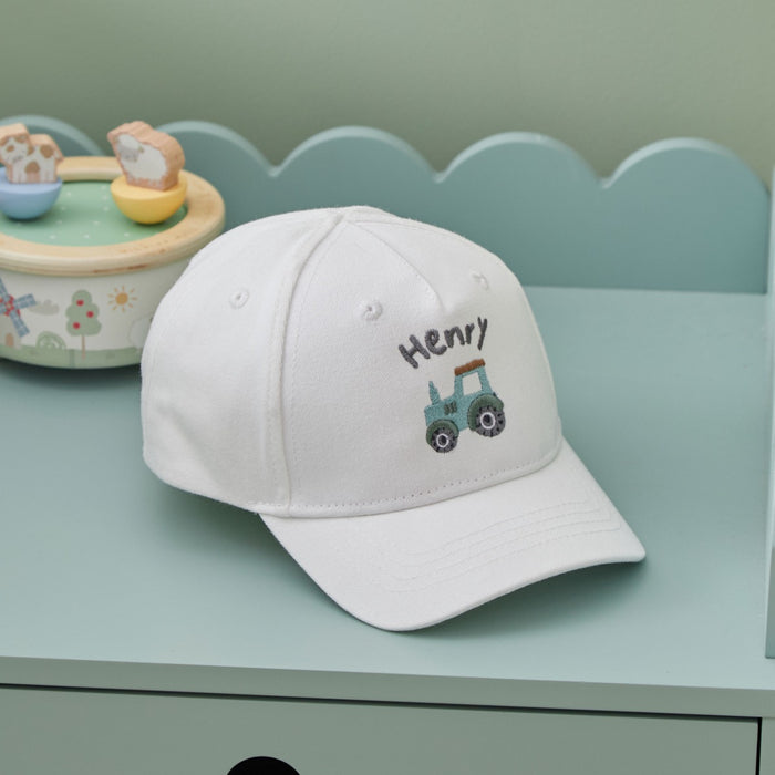 Personalised Tractor Ecru Baseball Cap