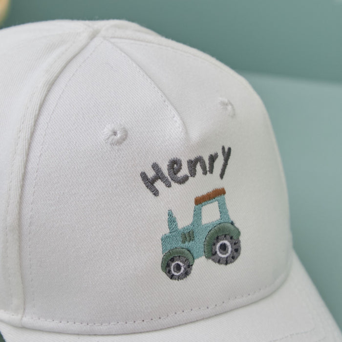 Personalised Tractor Ecru Baseball Cap