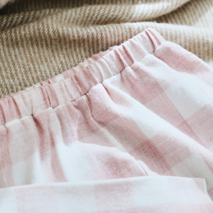 Personalised Traditional Pink Checkered Pyjama Set