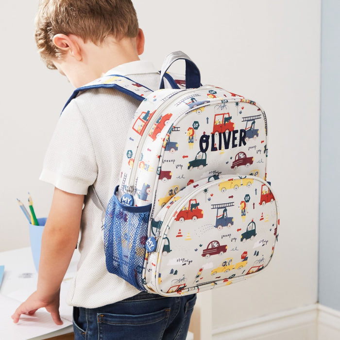 Personalised Transport Print Medium Backpack