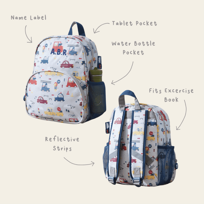 Personalised Transport Print Medium Backpack