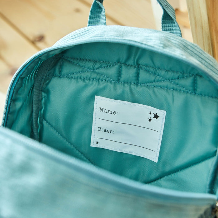 Personalised Transport Sage Mini Cord Backpack