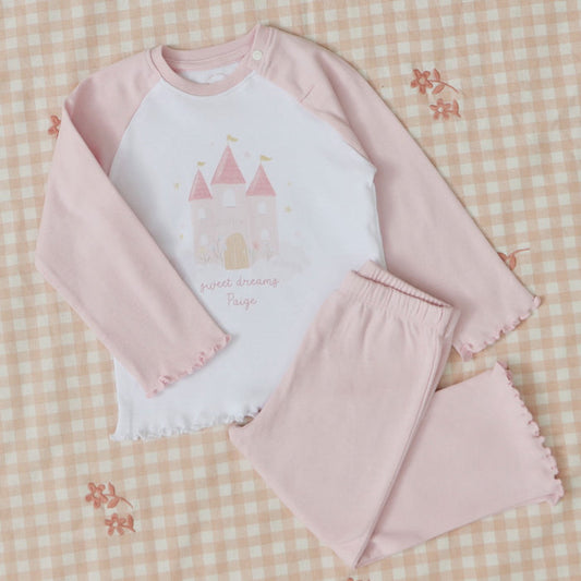 Personalised Twinkle Tales Castle Pink Pyjamas