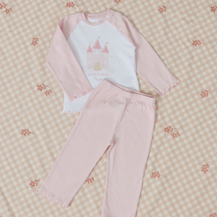 Personalised Twinkle Tales Castle Pink Pyjamas