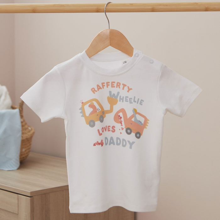 Personalised Valentines Digger White T-Shirt