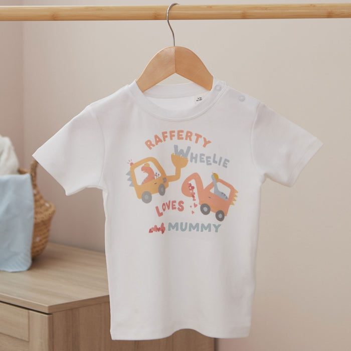 Personalised Valentines Digger White T-Shirt