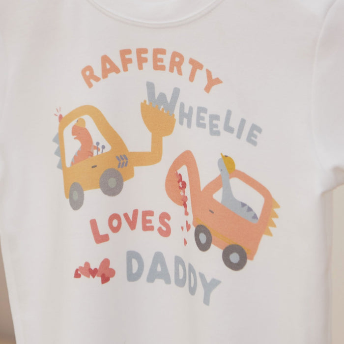 Personalised Valentines Digger White T-Shirt