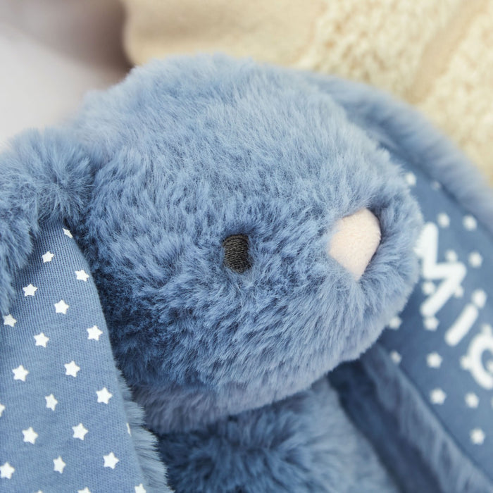 Personalised Wave Blue Bunny Soft Toy